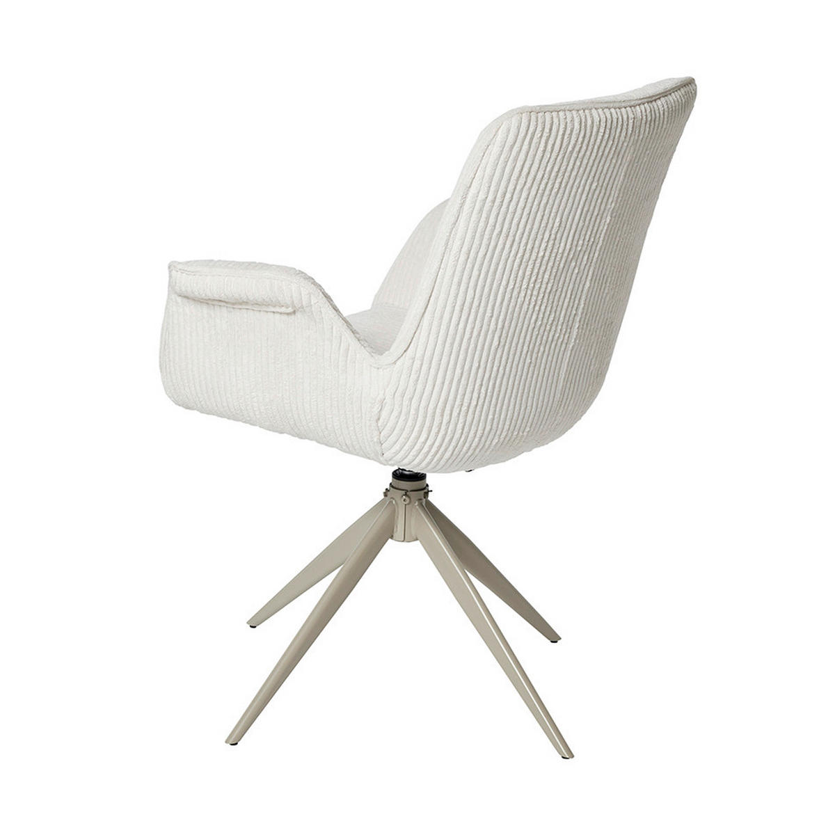 ARMLEHNSTUHL-SET 2 Stück  in Cord  - Creme/Weiß, MODERN, Textil/Metall (66/85/60,5cm) - MID.YOU