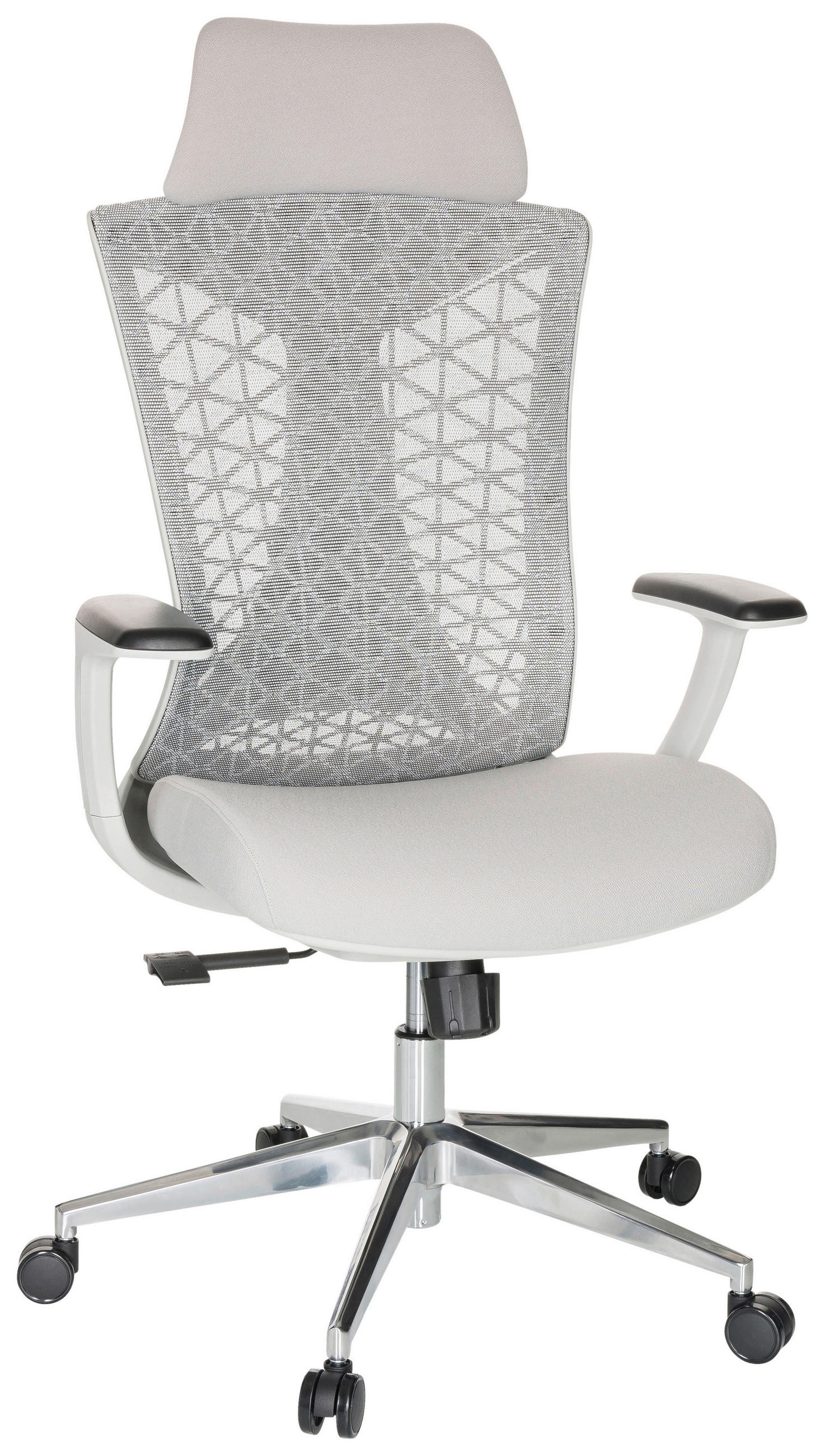 SNURRSTOL  i nätklädsel, flatväv ljusgrå  - ljusgrå/silver, Basics, metall/textil (67/115/69cm) - MID.YOU