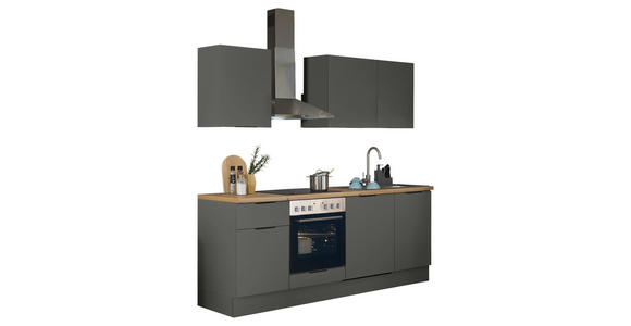 KÜCHENLEERBLOCK in Graphitfarben - Schwarz/Graphitfarben, Basics, Holzwerkstoff/Metall (220/211/60cm) - Xora