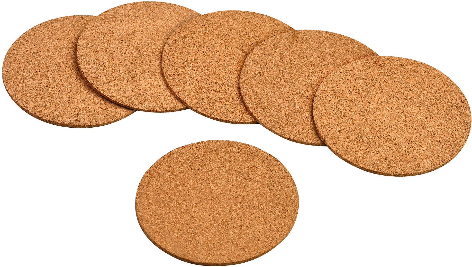 SADA PODTÁCKŮ 6 ks - přírodní barvy, Basics, dřevo (9,5cm) - Justinus