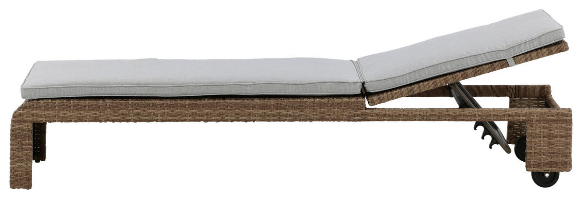 SONNENLIEGE 60/32/196 cm  - Sandfarben/Hellbraun, KONVENTIONELL, Kunststoff/Textil (60/32/196cm) - Gardenson