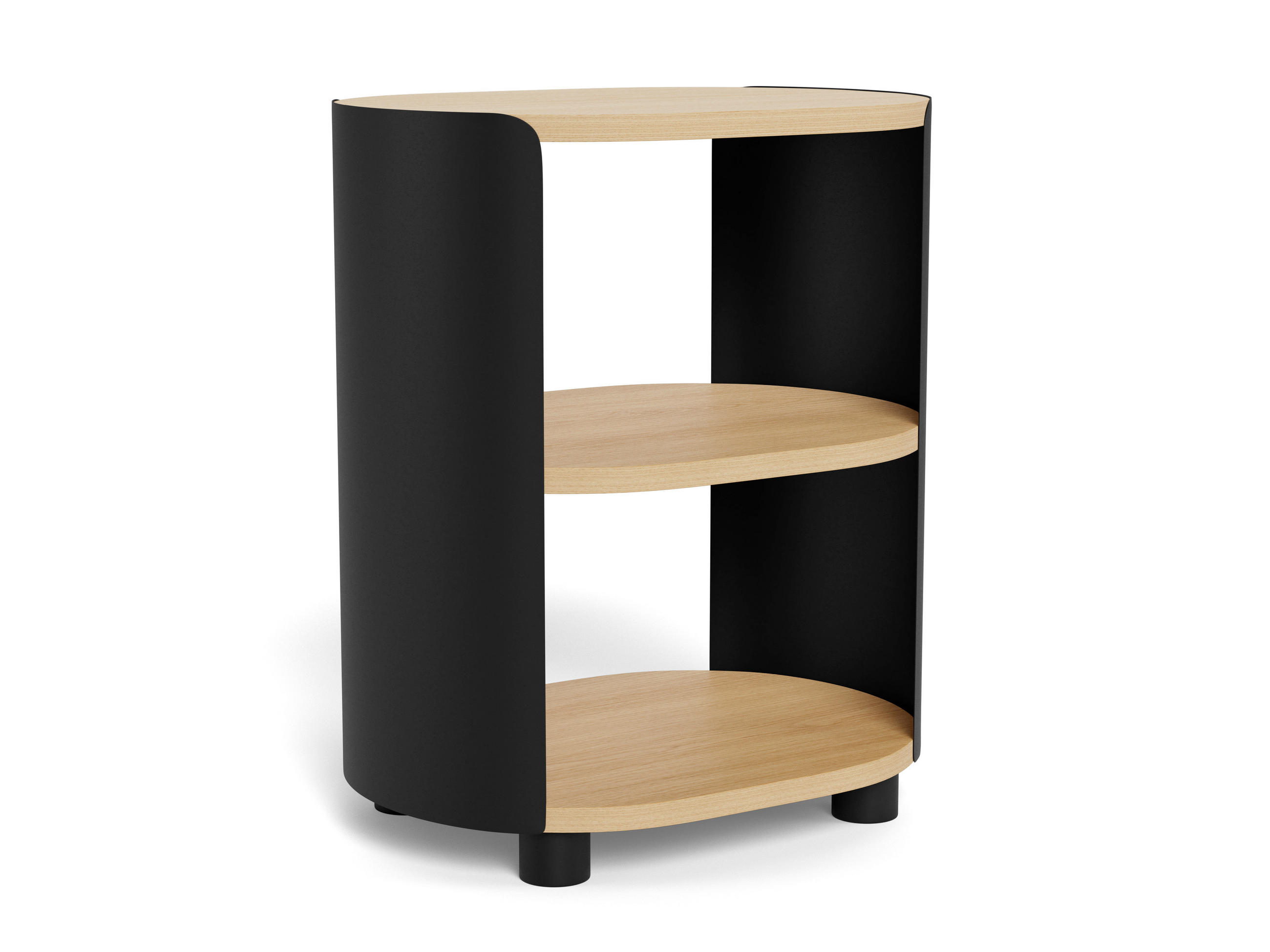 NACHTSCHRANK 40/48/30 cm  - Schwarz/Naturfarben, Holzwerkstoff/Kunststoff (40/48/30cm)