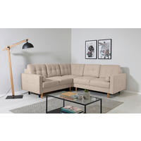 ECKSOFA in Beige  - Beige/Buchefarben, Design, Holz/Textil (242/242cm) - MID.YOU