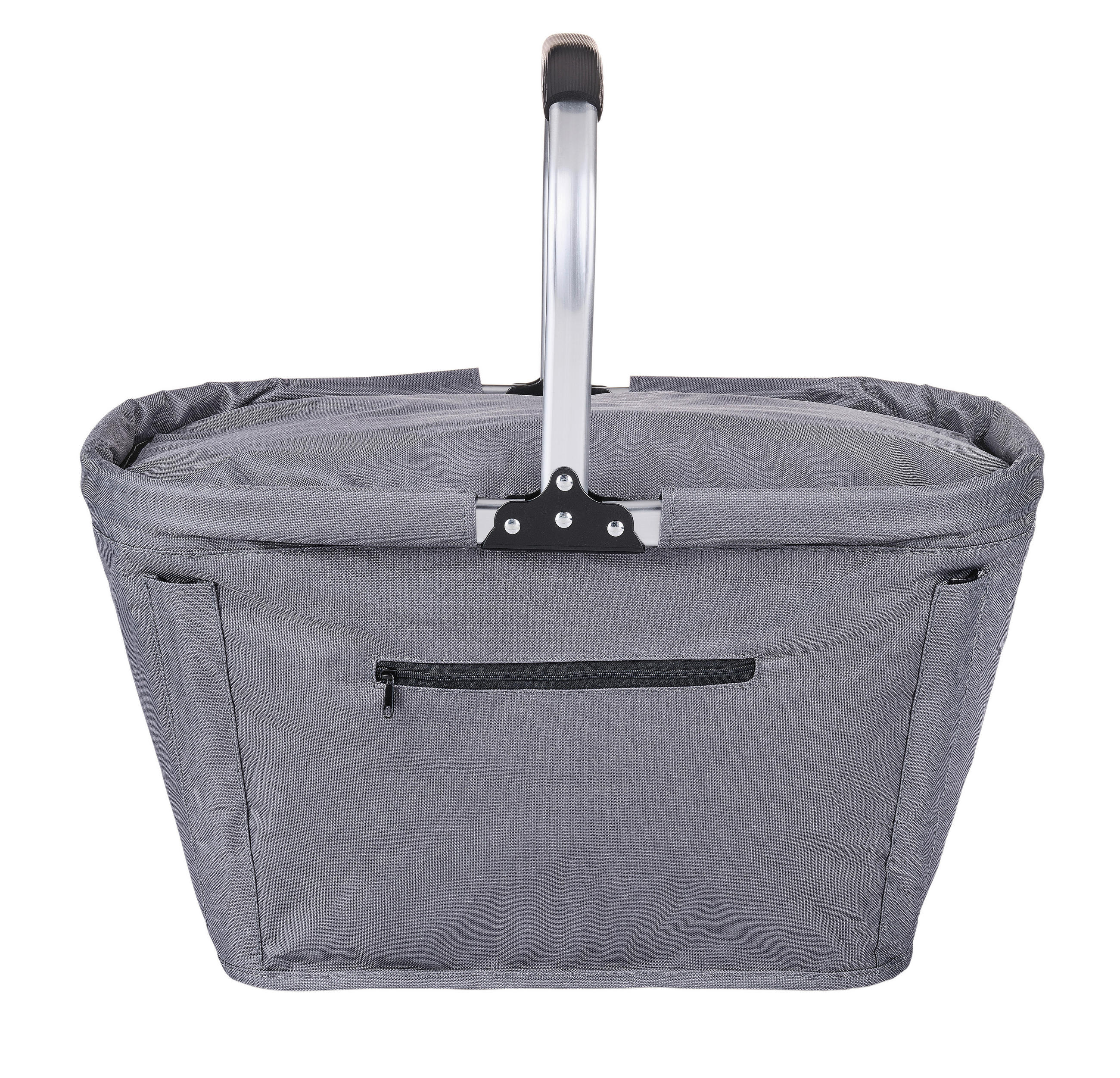 KOŠARA ZA KUPOVINU - siva/boje aluminija, Basics, metal/tekstil (50/27/27cm) - Boxxx