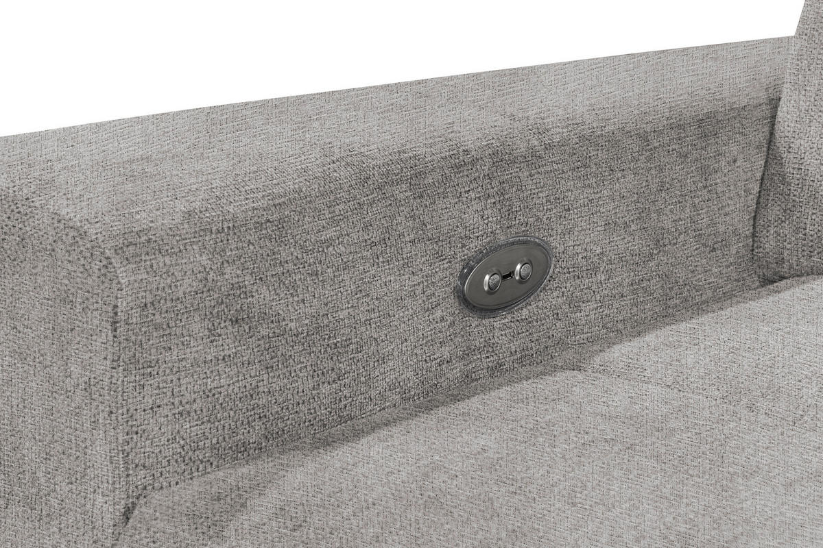 ECKSOFA SORELLA Grau Chenille Kopfteilverstellung, Sitztiefenverstellung  - Kaschmir/Grau, Design, Kunststoff/Textil (328/182cm) - MID.YOU
