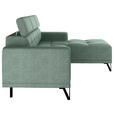 ECKSOFA Waldgrün Chenille  - Waldgrün/Schwarz, KONVENTIONELL, Textil/Metall (264/178cm) - Hom`in