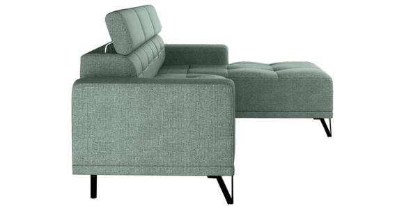 ECKSOFA Waldgrün Chenille  - Waldgrün/Schwarz, KONVENTIONELL, Textil/Metall (264/178cm) - Hom`in