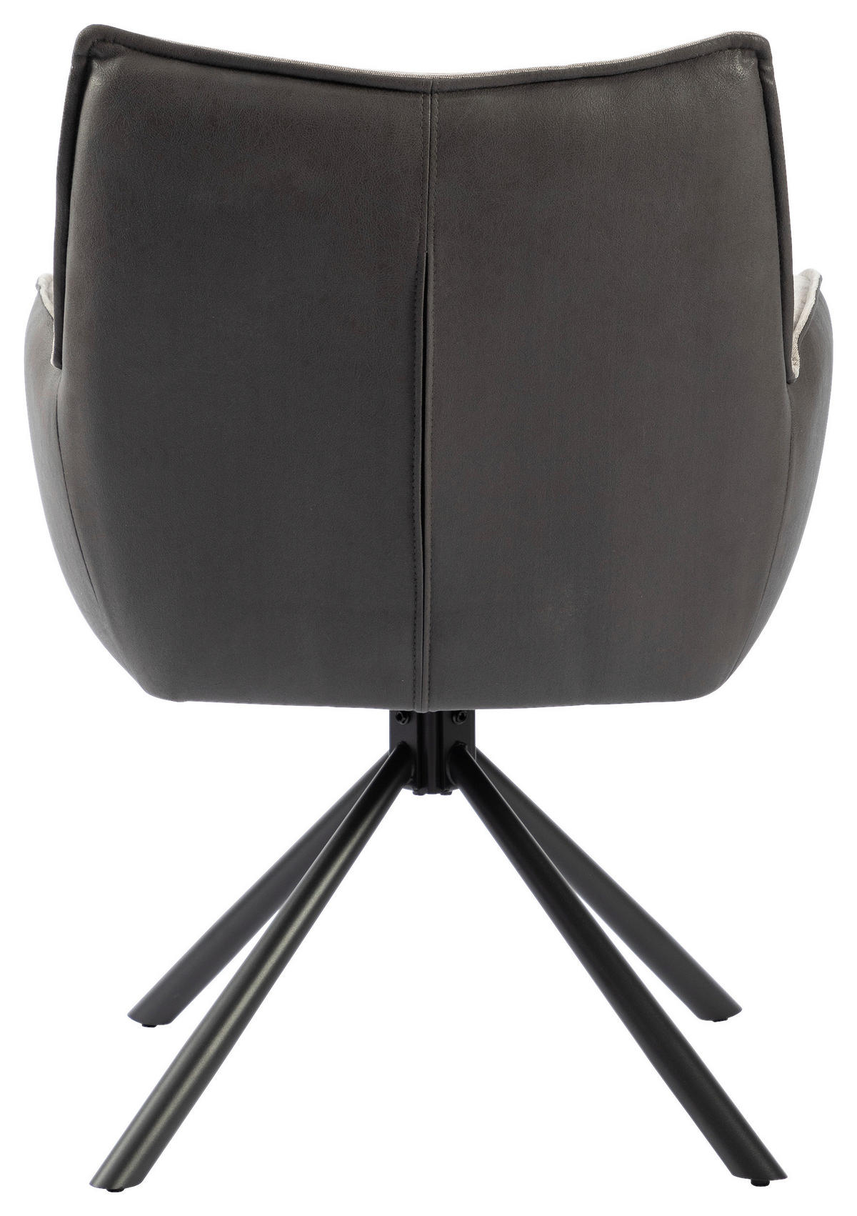 ARMLEHNSTUHL  Sitzfläche 180° drehbar Webstoff  Grau, Schwarz  - Schwarz/Grau, MODERN, Textil/Metall (60ml) - MID.YOU
