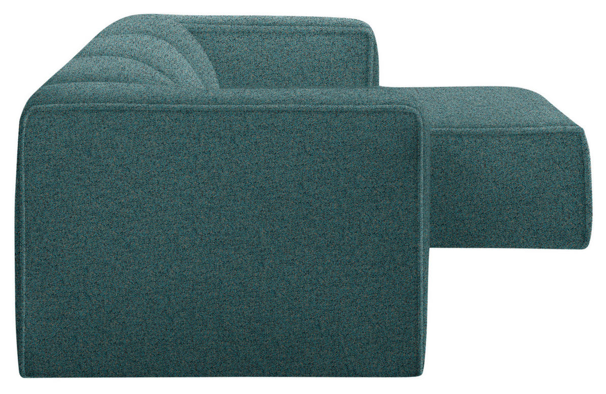 ECKSOFA in Webstoff Petrol  - Petrol/Schwarz, Design, Kunststoff/Textil (332/163cm) - Stylife