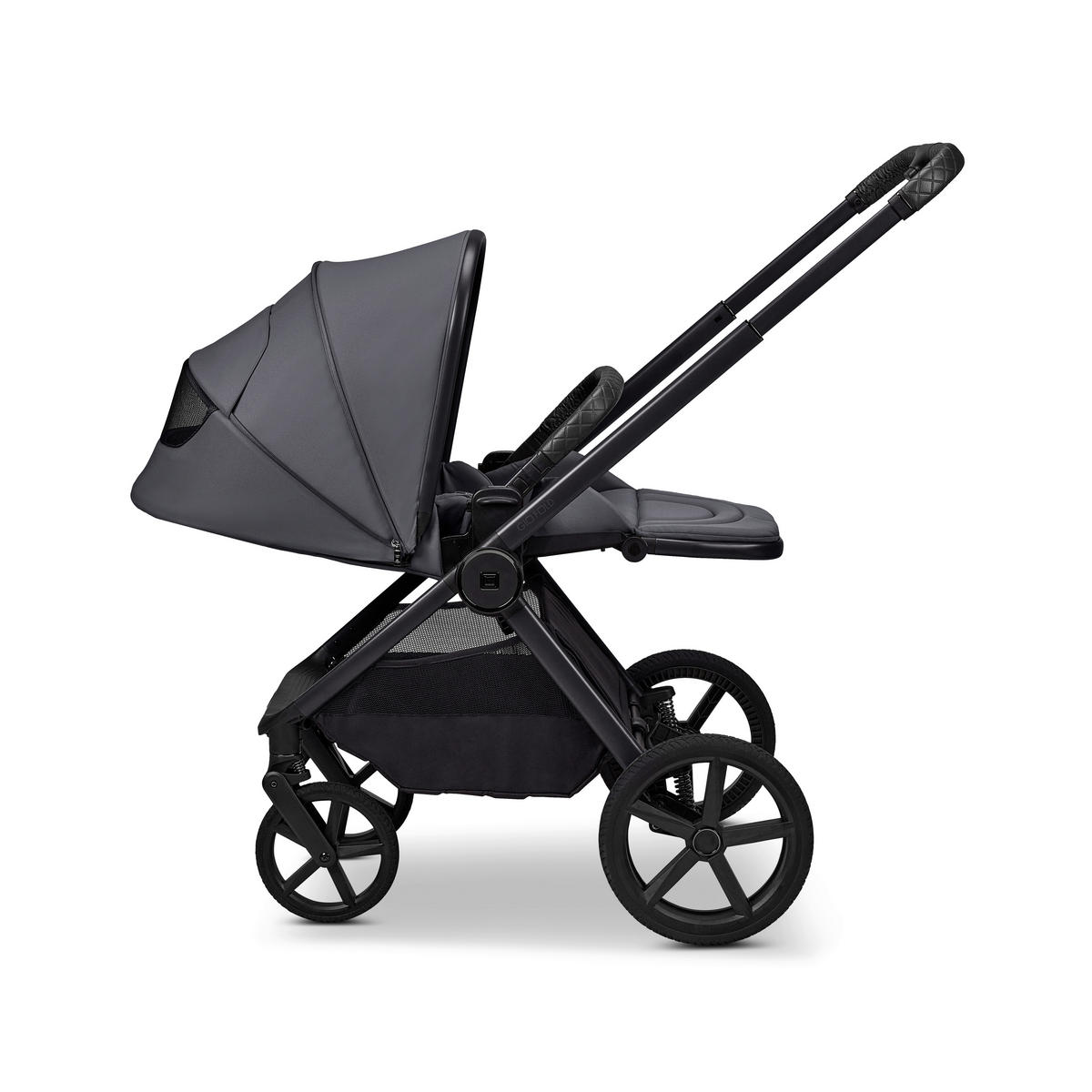 KINDERWAGENSET  GIO FOLD ETPU SET  graphite  - Hellgrau/Grau, Basics, Textil/Metall (120/58/92cm) - Moon Edition