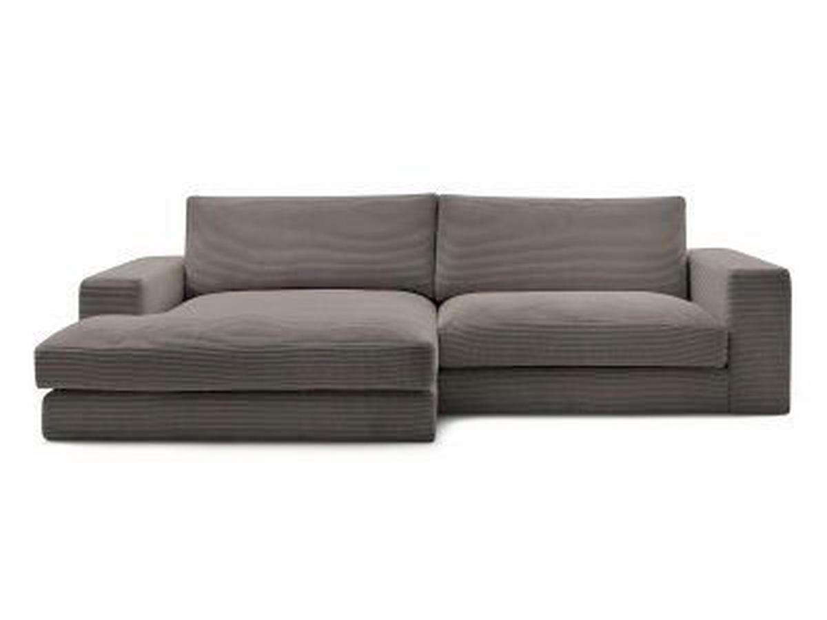 ECKSOFA  LEONARD Taupe Cord  - Taupe/Schwarz, MODERN, Kunststoff/Textil (159/274cm)