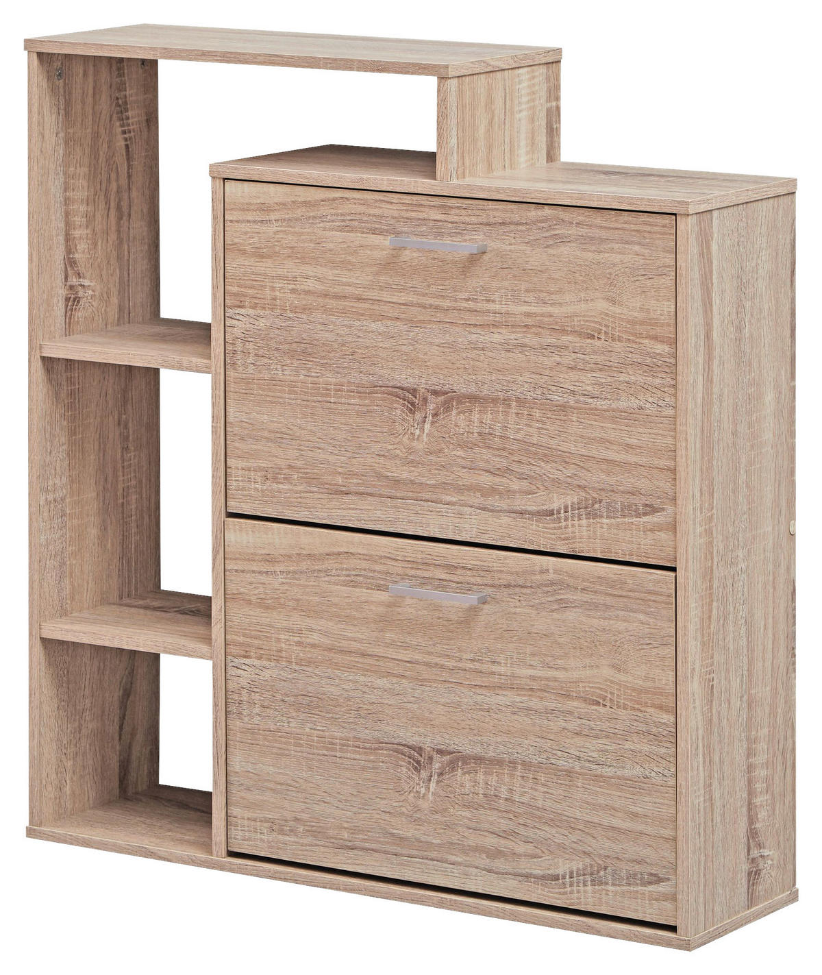 OMARA Z LOPUTAMI ZA ČEVLJE hrast sonoma - srebrne barve/hrast sonoma, Moderno, kovina/leseni material (85/93/24cm) - MID.YOU