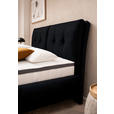 POLSTERBETT Matratze, Lattenrost, Topper Schwarz 180/200 cm  - Schwarz, KONVENTIONELL, Leder/Holz (180/200cm) - Novel
