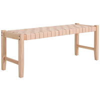 SEDACÍ LAVICE, dřevo, kůže, 120/45/40 cm - přírodní barvy/barvy ořechu, Design, dřevo/kůže (120/45/40cm) - Livetastic