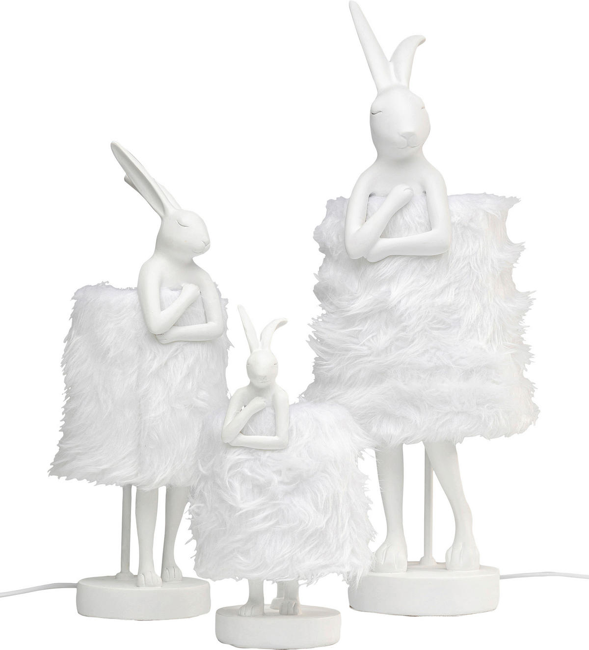 TISCHLEUCHTE Animal Rabbit 24/26/68,2 cm  - Weiß, LIFESTYLE, Kunststoff/Textil (24/26/68,2cm) - Kare-Design