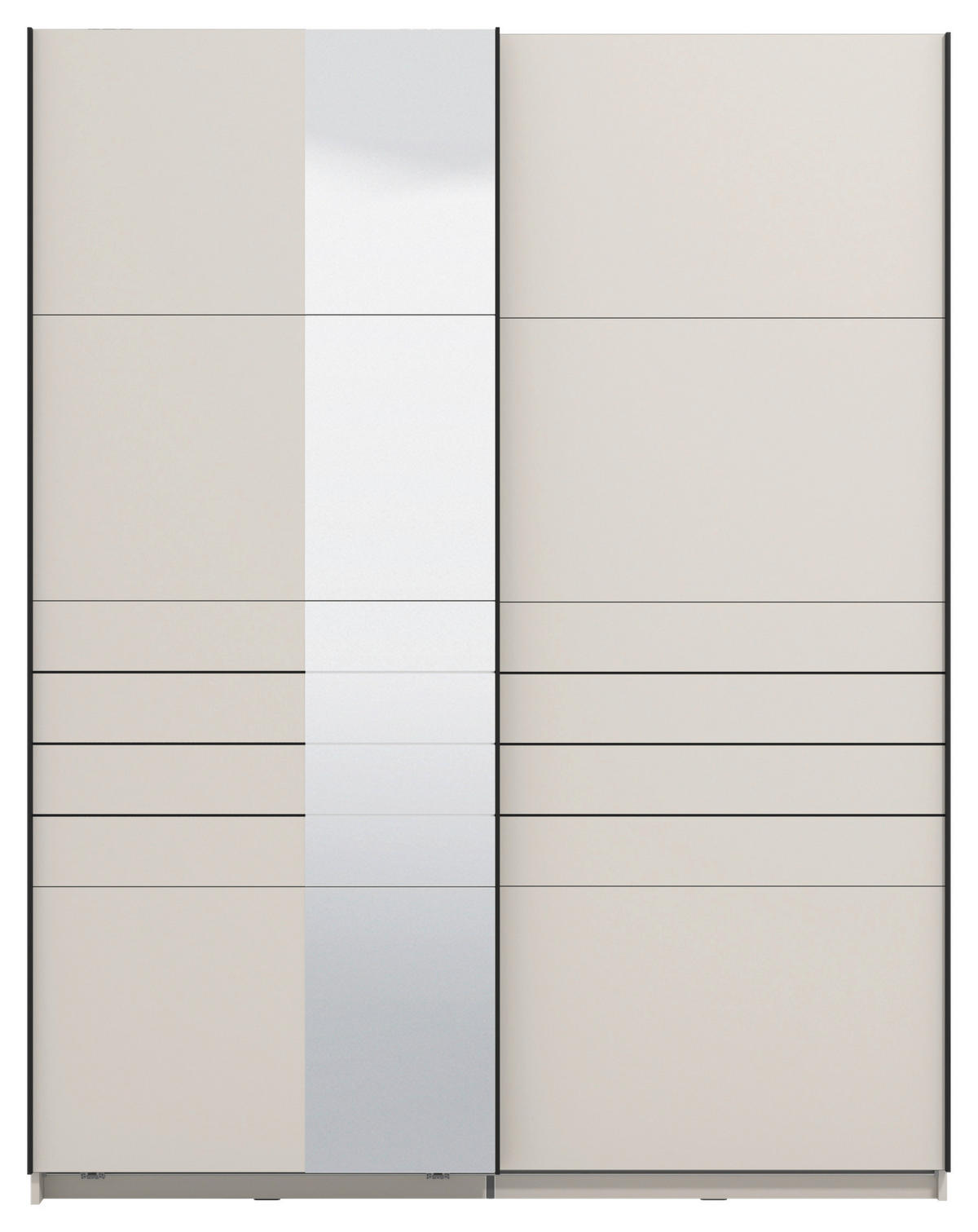 SKRIŇA S POS. DVER. – HOR.VED, kašmírová, 150/217,5/61 cm - čierna/kašmírová, Basics, kov/kompozitné drevo (150/217,5/61cm) - Xora