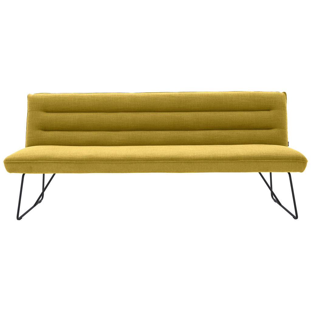 Thumbnail - Dieter Knoll Sitzbank, Gelb, Schwarz, Metall, Textil, 2-3-Sitzer, 198x89x68 cm, Goldenes M, Fußauswahl, Lederauswahl, St...