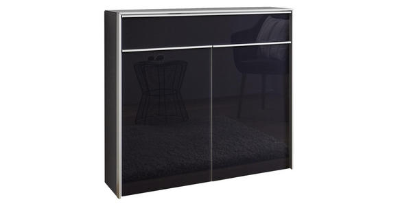 SCHUHSCHRANK Anthrazit, Alufarben  - Anthrazit/Alufarben, Design, Glas/Holzwerkstoff (102/98/33,5cm) - Dieter Knoll