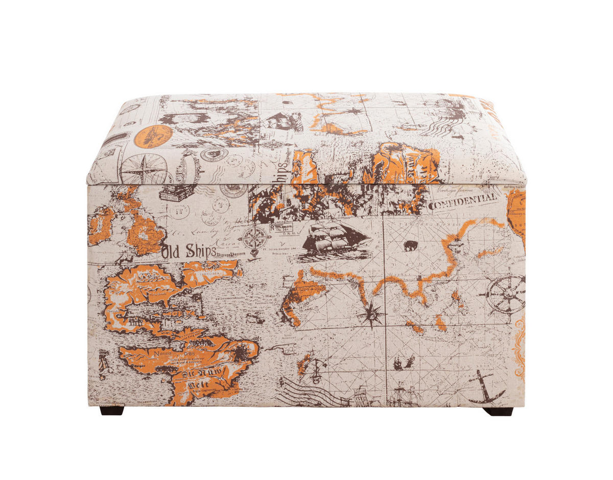TRUHLOVÁ LAVICE, textil, kompozitní dřevo, 65/42/40 cm - vícebarevná, Basics, kompozitní dřevo/textil (65/42/40cm) - Carryhome