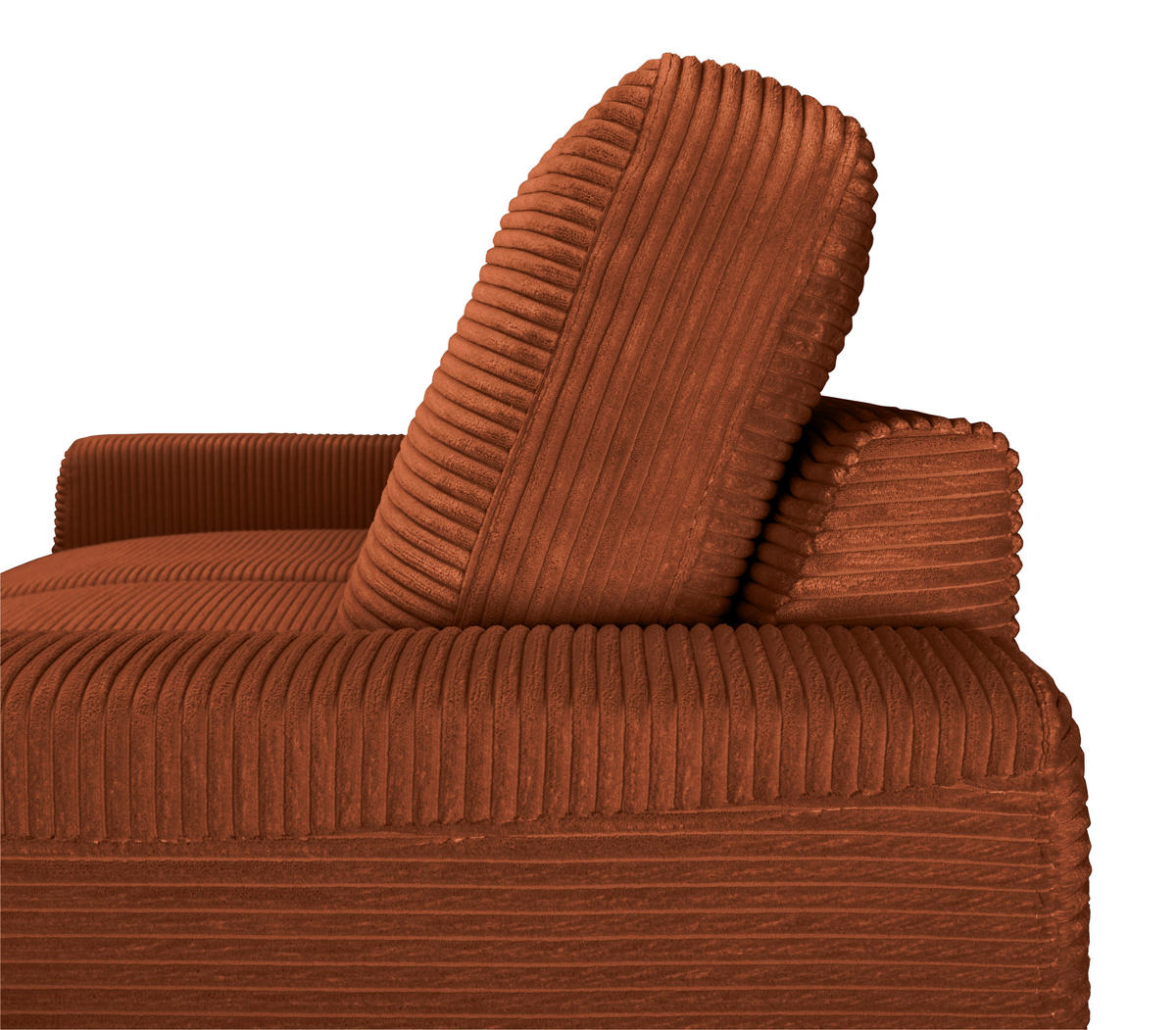 ECKSOFA Rostfarben Cord  - Rostfarben/Schwarz, KONVENTIONELL, Textil/Metall (240/150cm) - Carryhome