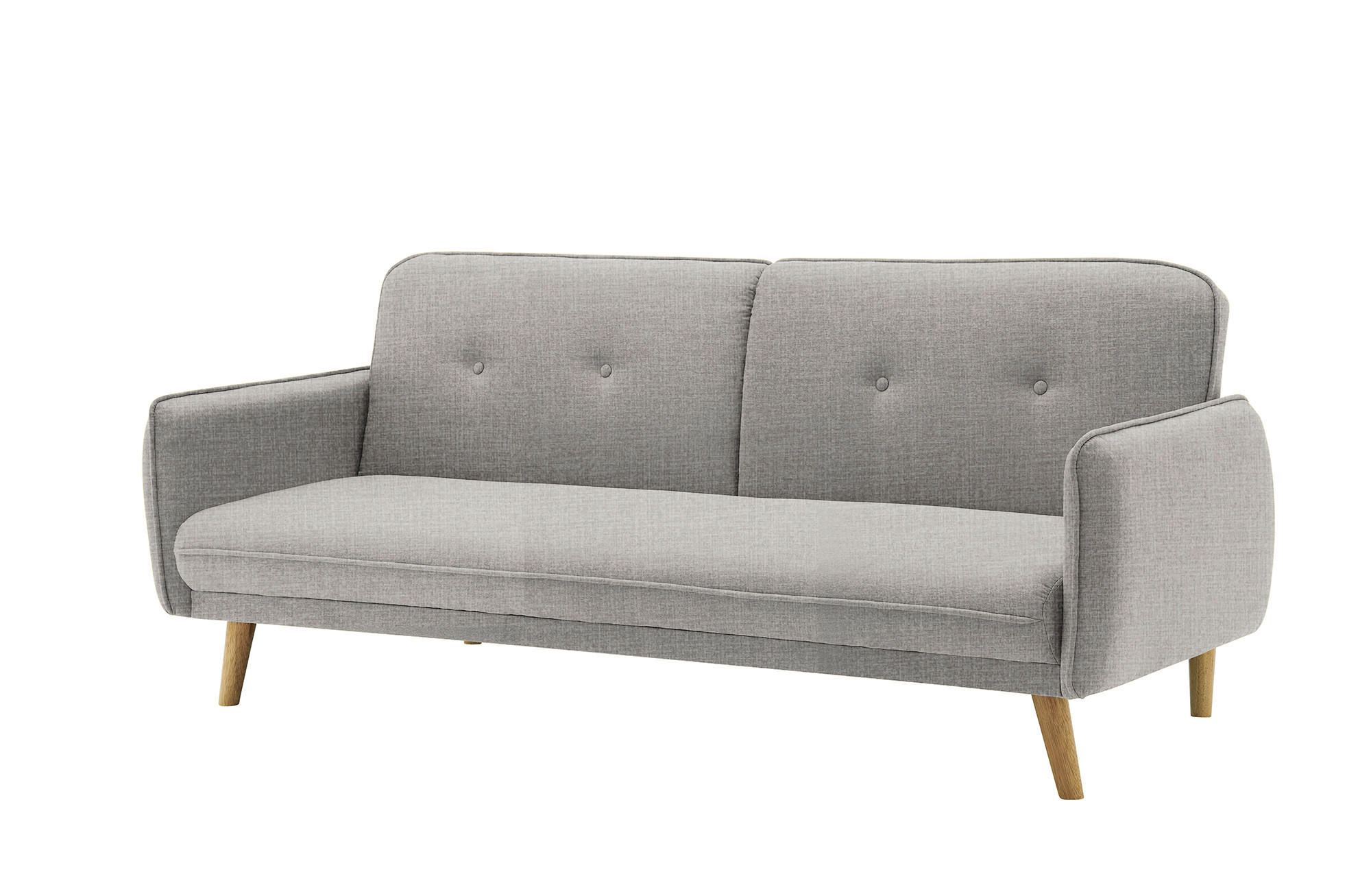 3-SITZER-SOFA in Struktur Hellgrau  - Hellgrau/Naturfarben, MODERN, Holz/Textil (188/80/85cm) - Livetastic