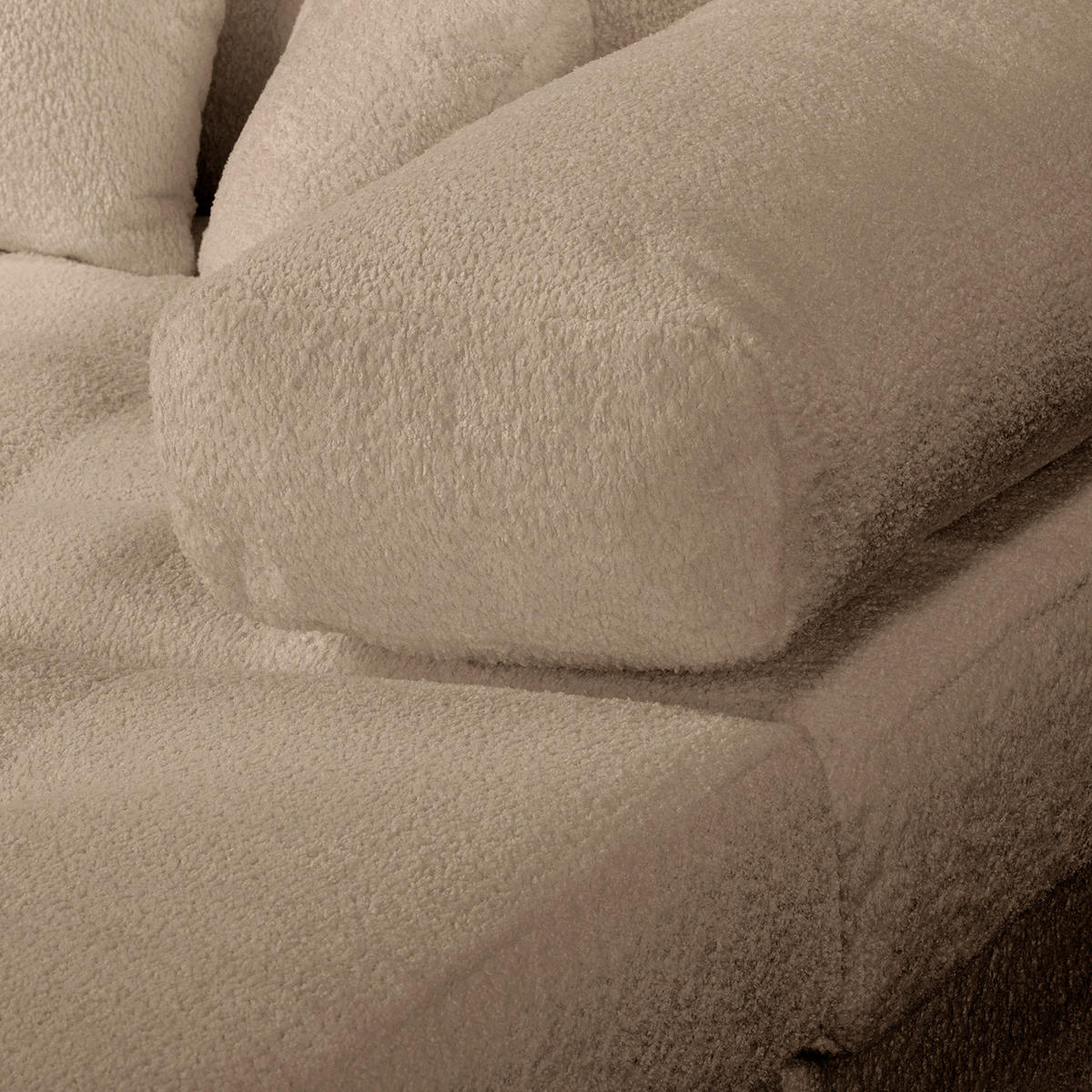 ECKSOFA Naomi in Chenille Hellbraun Rückenkissen  284/243 cm  - Hellbraun/Schwarz, Design, Kunststoff/Textil (284/243cm) - P & B