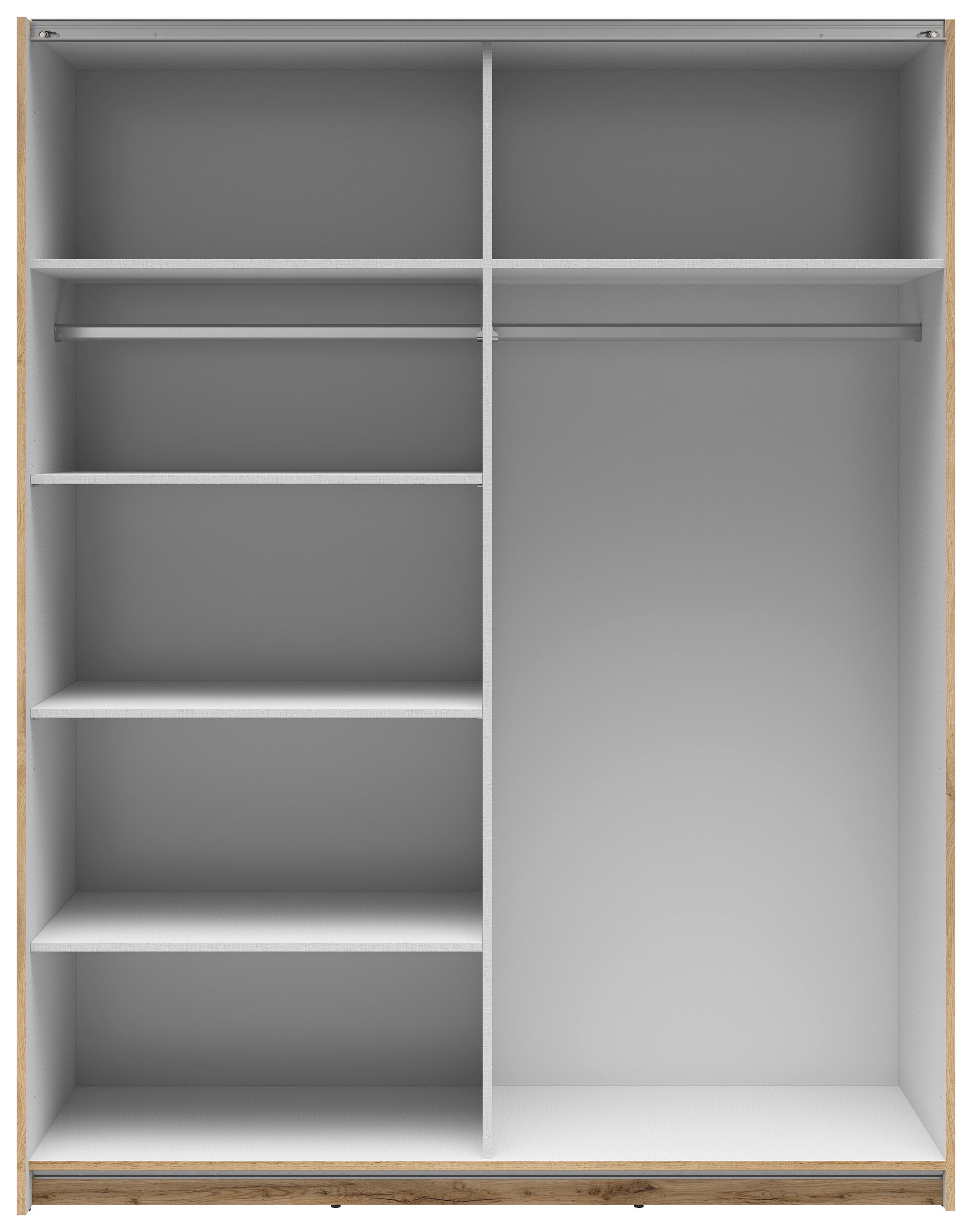 SCHWEBETÜRENSCHRANK 153,5/195,5/60 cm 2-türig Eiche Wotan  - Anthrazit/Eiche Wotan, MODERN, Holzwerkstoff/Metall (153,5/195,5/60cm) - MID.YOU