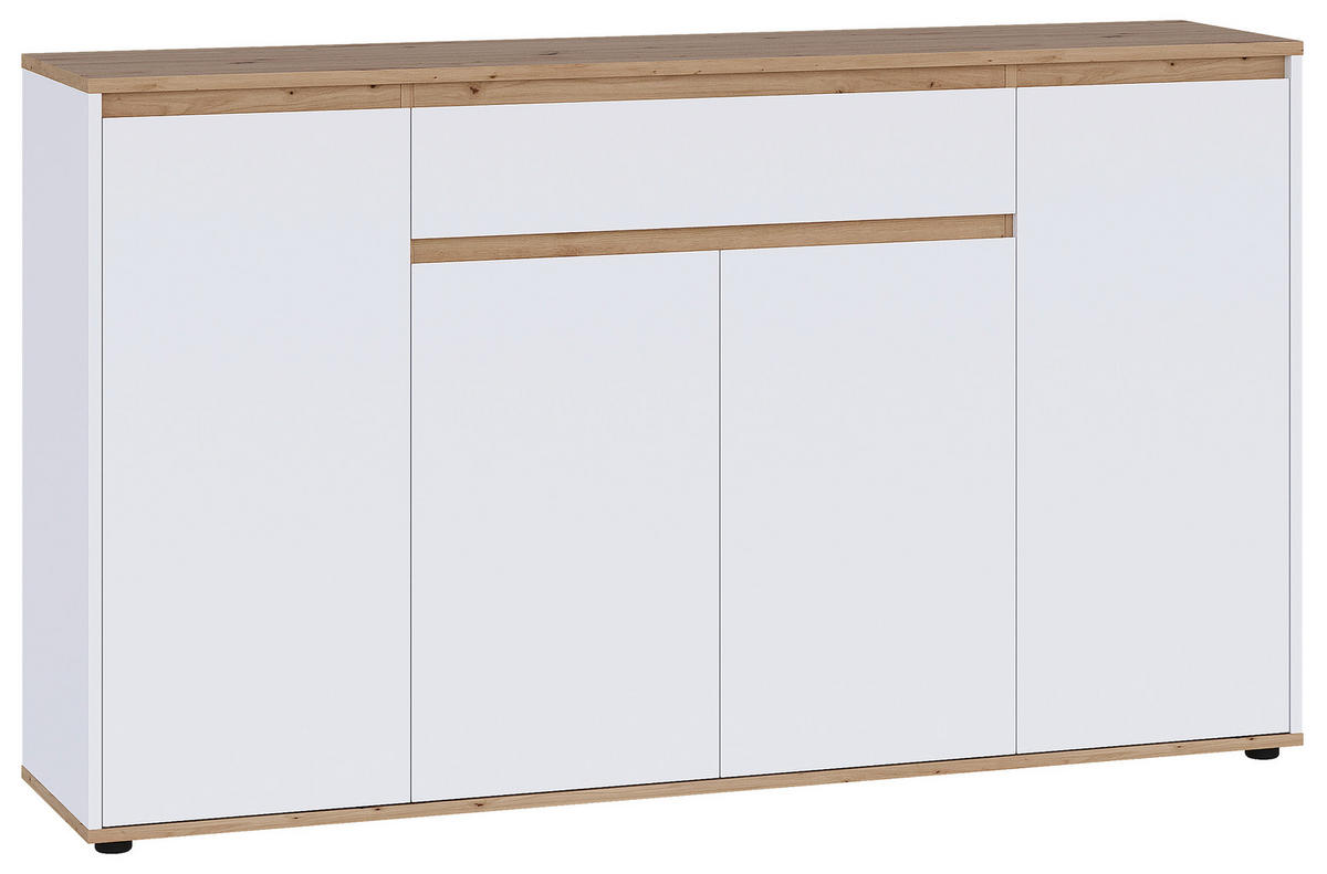 SIDEBOARD  160/93/38 cm 1 Schublade(n)  - Weiß/Eiche Artisan, MODERN, Holzwerkstoff (160/93/38cm) - Carryhome