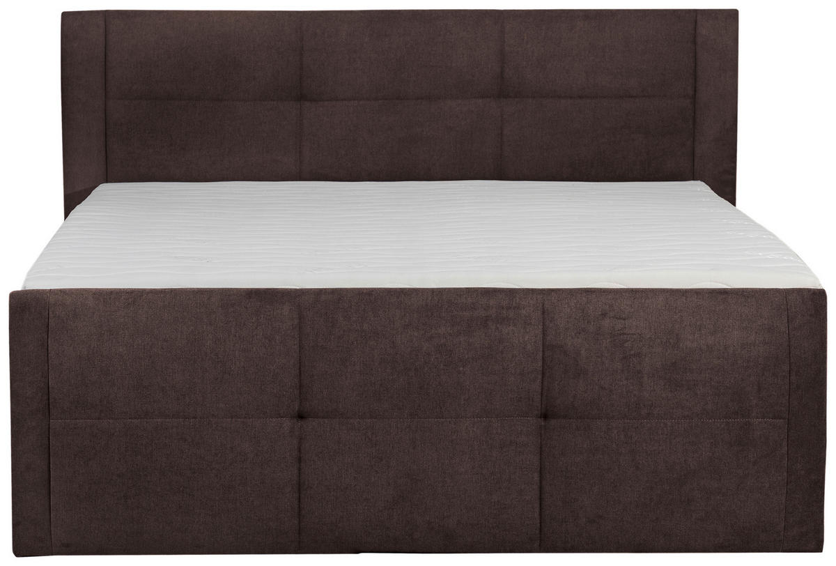 BOXSPRINGBETT 160/200 cm  in Braun  - Schwarz/Braun, KONVENTIONELL, Kunststoff/Textil (160/200cm) - Boxxx