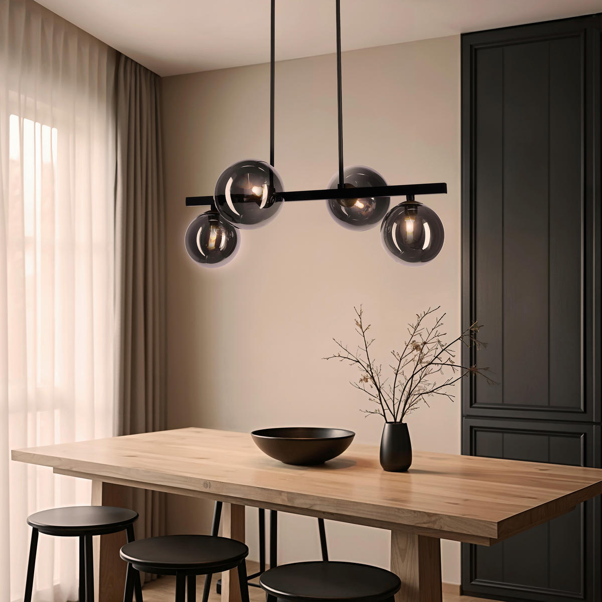 PENDELLEUCHTE 59/33/83 cm  - Goldfarben/Graphitfarben, Design, Metall (59/33/83cm)