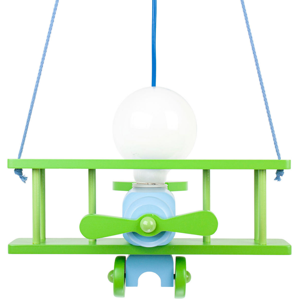 KINDERHÄNGELEUCHTE 29/31/75 cm   - Blau/Grün, KONVENTIONELL, Holz (29/31/75cm)