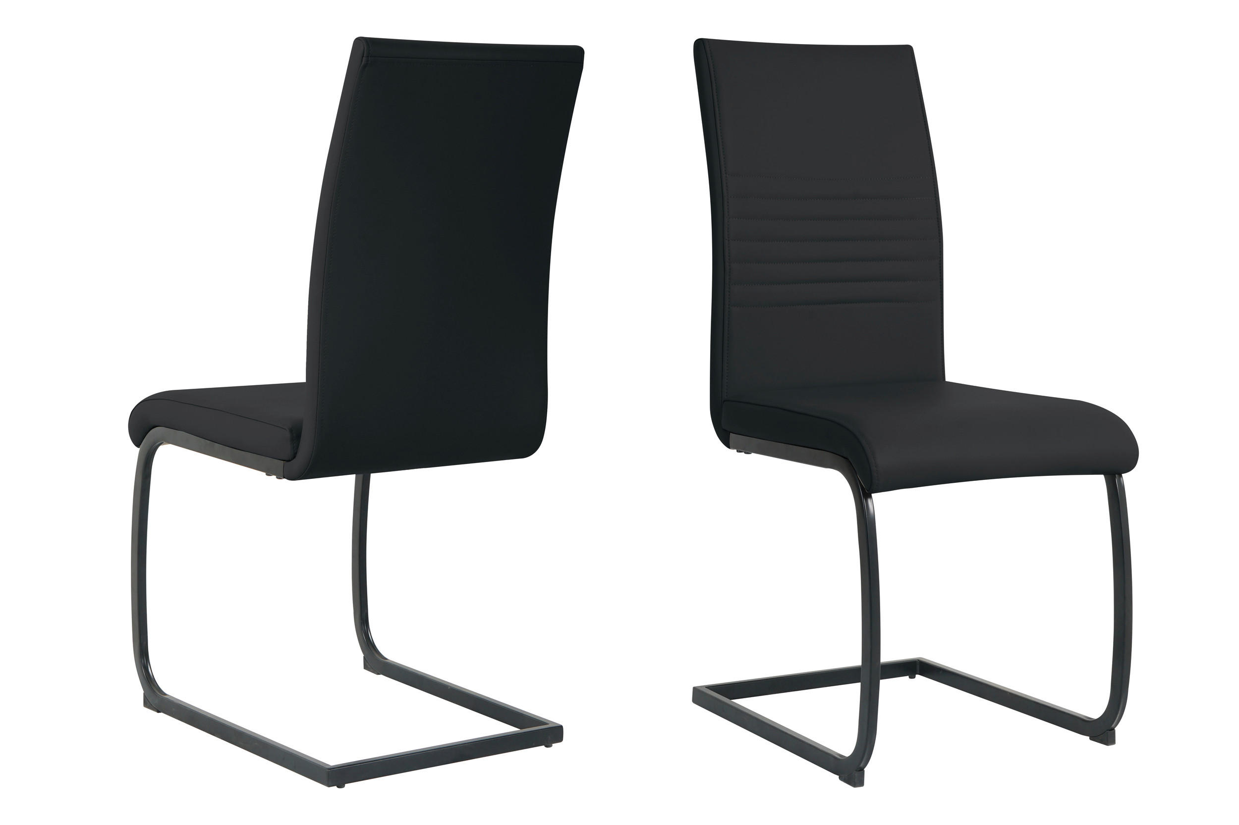 STUHL-SET 2 Stück  in Lederlook  - Schwarz, Design, Kunststoff/Textil (42/97/59cm) - Livetastic