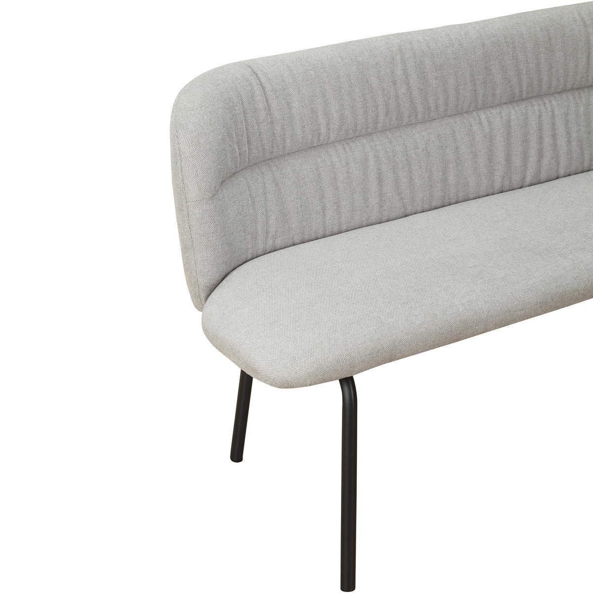 SITZBANK 160/78/55 cm Webstoff Grau  - Schwarz/Grau, MODERN, Textil/Metall (160/78/55cm) - MID.YOU