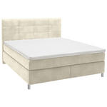 BOXSPRINGBETT 180/200 cm  in Creme  - Chromfarben/Creme, KONVENTIONELL, Kunststoff/Textil (180/200cm) - Voleo