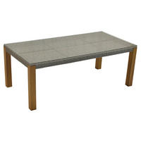 GARTENTISCH Metall, Kunststoff Beige rechteckig  - Beige/Naturfarben, MODERN, Glas/Holz (200/100/74cm) - Gardenson