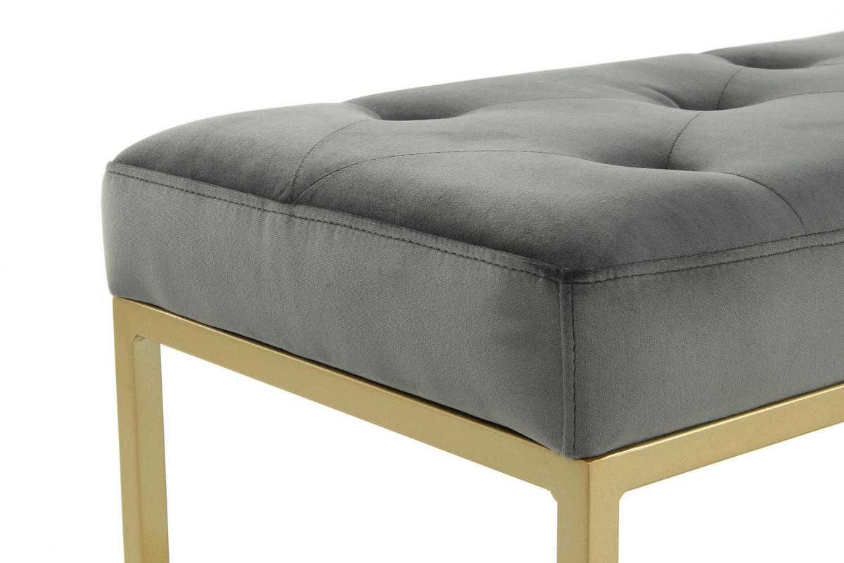 SEDACÍ LAVICE, kov, textil, kompozitní dřevo, 40/40/90 cm - šedá/barvy zlata, Design, kov/kompozitní dřevo (40/40/90cm) - MID.YOU