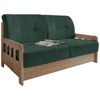 SCHLAFSOFA Cord Naturfarben, Dunkelgrün  - Dunkelgrün/Naturfarben, MODERN, Textil (154/88/90cm) - Livetastic