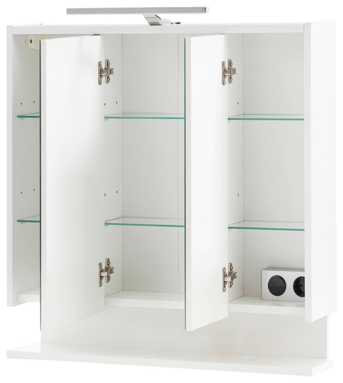 SPIEGELSCHRANK 65/71,4/16 cm  - Weiß Hochglanz/Weiß, MODERN, Glas/Holzwerkstoff (65/71,4/16cm) - MID.YOU