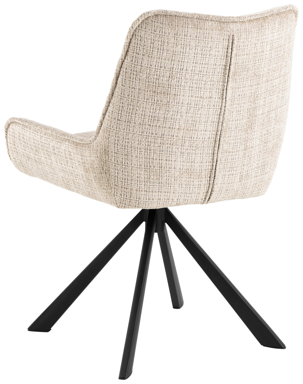 STUHL  in Stahl Chenille  - Beige/Schwarz, Trend, Textil/Metall (59/81/56cm) - MID.YOU