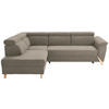 ECKSOFA in Struktur Greige  200/265 cm  - Greige/Naturfarben, KONVENTIONELL, Holz/Textil (200/265cm) - Stylife