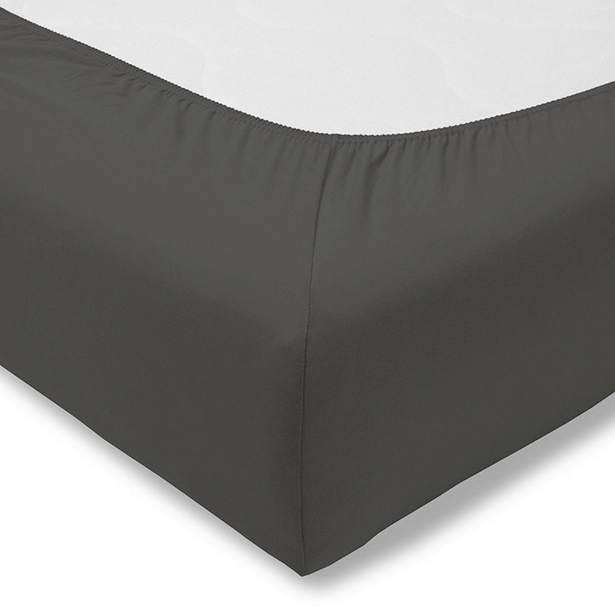SPANNBETTTUCH Exquisit Single-Jersey 100/200 cm  - Schieferfarben, Basics, Textil (100/200cm) - Estella