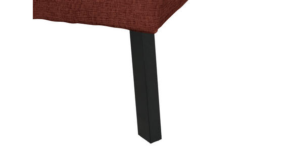 ECKSOFA in Chenille Rostfarben  205/280 cm  - Rostfarben/Schwarz, Design, Textil/Metall (205/280cm) - Xora