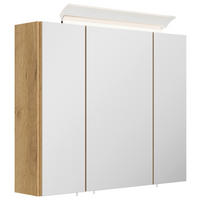 SPIEGELSCHRANK 75/62/17 cm  - Eichefarben, MODERN, Glas/Holzwerkstoff (75/62/17cm) - MID.YOU
