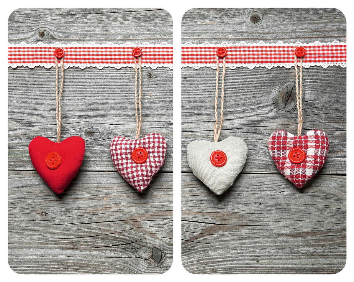 HERDABDECKPLATTE 2521481100  - Rot/Grau, Design, Glas/Kunststoff (30/1,8-5,5/52cm) - Wenko