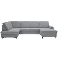 WOHNLANDSCHAFT in Webstoff Silberfarben  - Silberfarben/Schwarz, KONVENTIONELL, Textil/Metall (185/317/167cm) - Stylife
