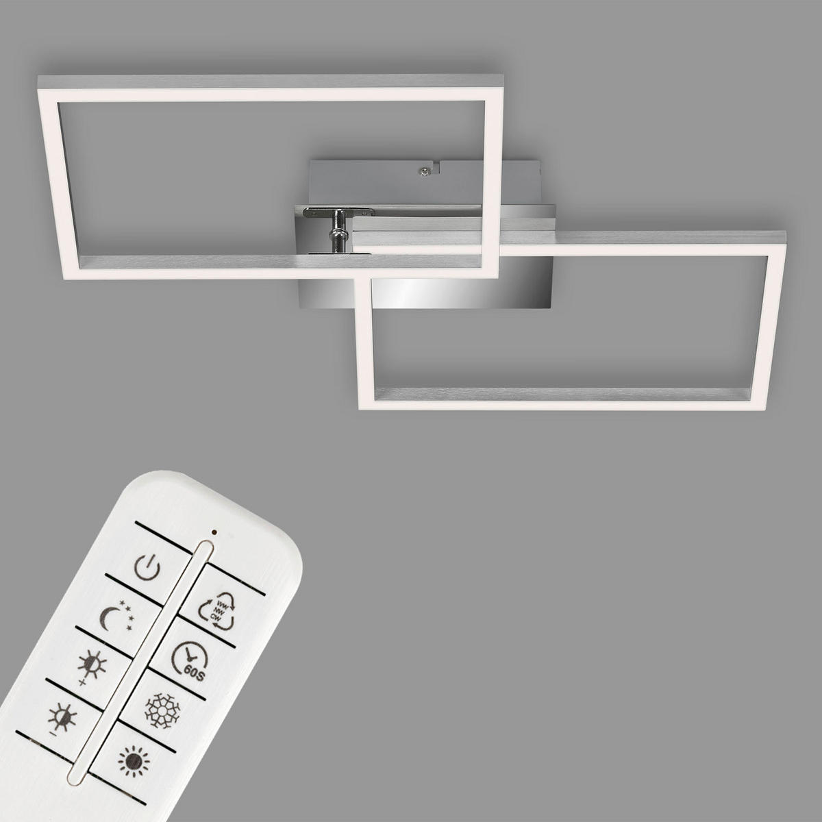 LED-DECKENLEUCHTE 50/38,8/7,8 cm   - Chromfarben, Design, Kunststoff/Metall (50/38,8/7,8cm)