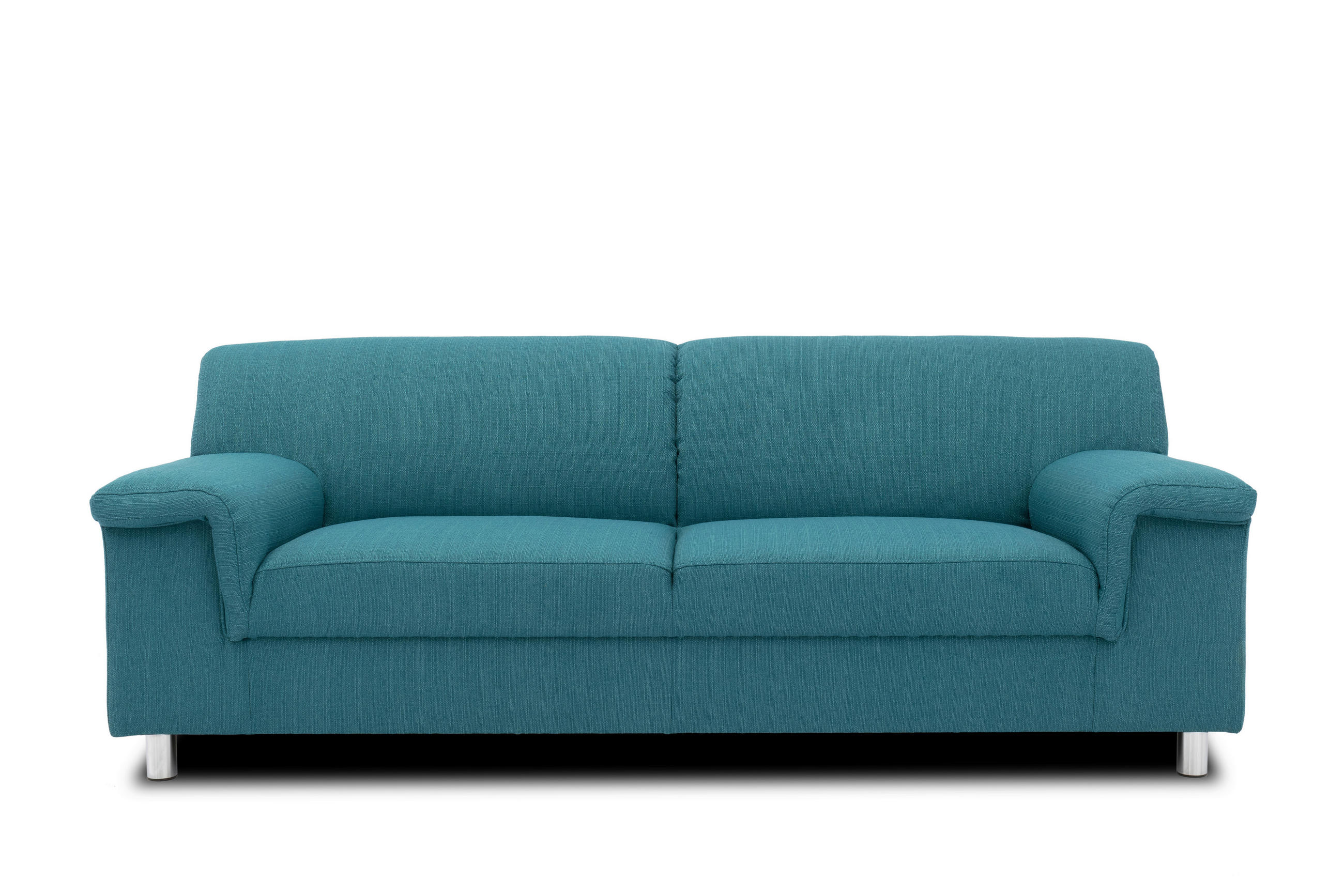 3-SITZER-SOFA  in Webstoff Petrol  - Chromfarben/Petrol, KONVENTIONELL, Textil/Metall (190/72/80cm) - MID.YOU