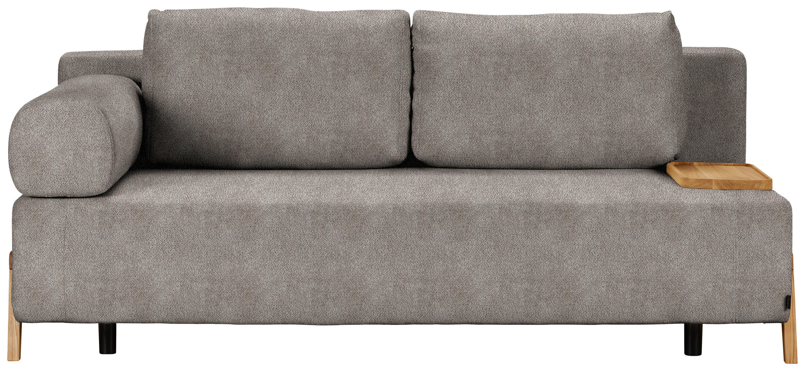 SCHLAFSOFA Chenille Greige  - Greige/Naturfarben, Design, Holz/Textil (211/88/102cm) - Niels Andersson