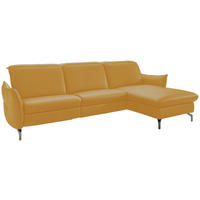 ECKSOFA in Lederlook (vegan) Gelb  233/179 cm  - Gelb/Nickelfarben, MODERN, Textil/Metall (233/179cm) - Livetastic