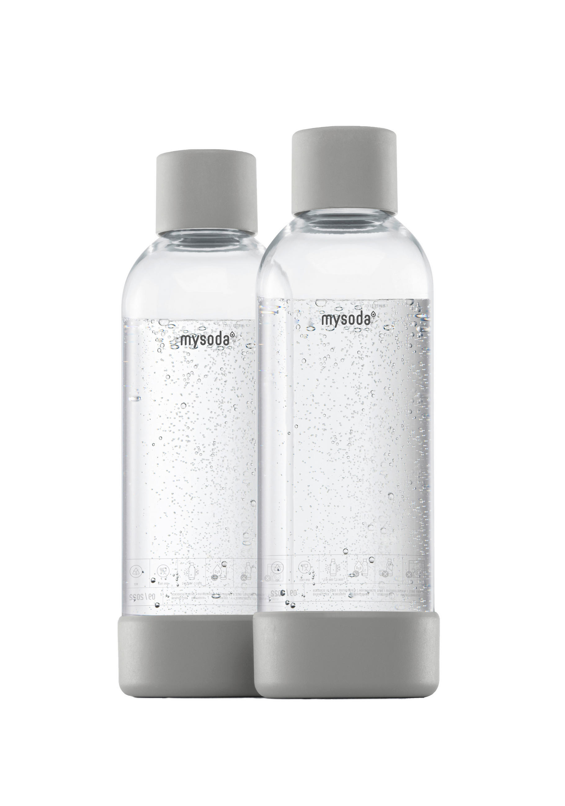 WASSERSPRUDLER-FLASCHE 2er Pack 1,0ltr.  - Salbeigrün, Basics, Naturmaterialien/Kunststoff (8.7/26.7cm) - mysoda